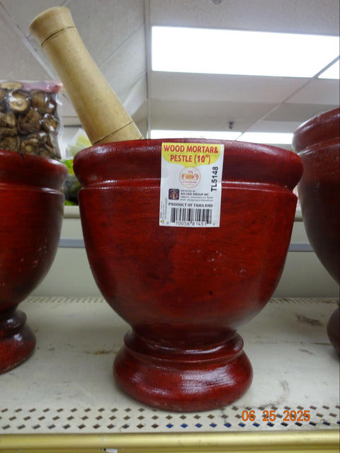 Gldn Koi Wood Mortar & Pestle 10'